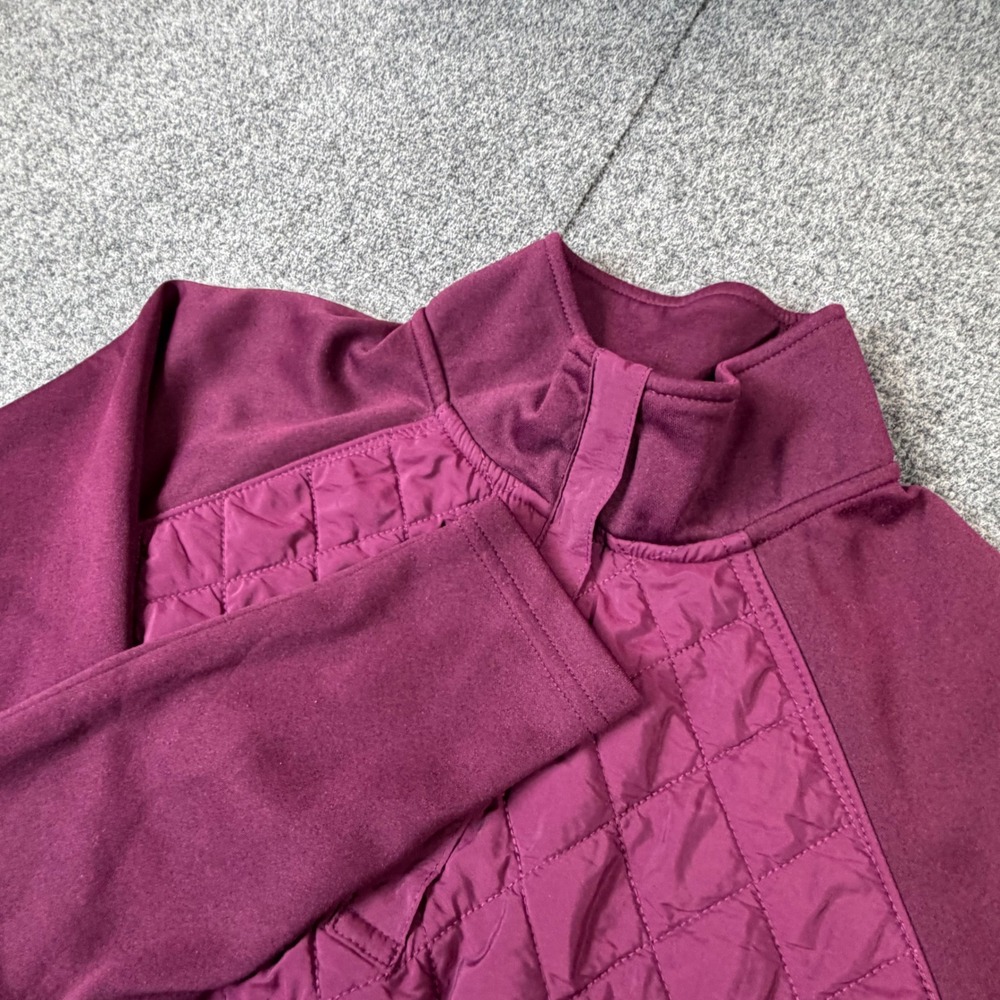 Avia Womens Size M 8-10 Quarter Zip Quilted Pullover Jacket Plum Purple
